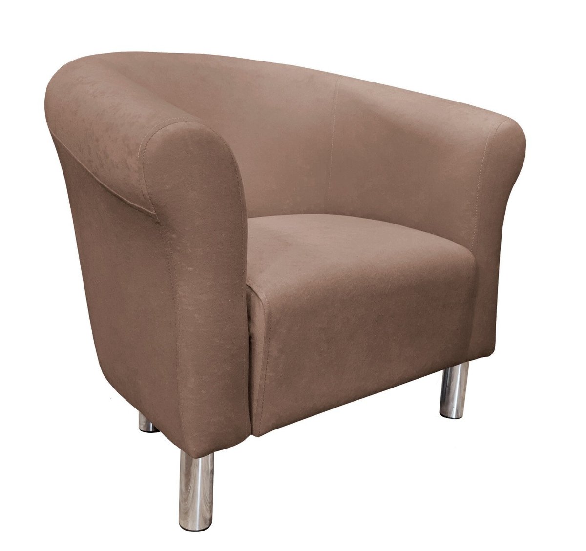 ATOS Fotel Milo Mikrofaza 3 jasny brąz  nogi chrom