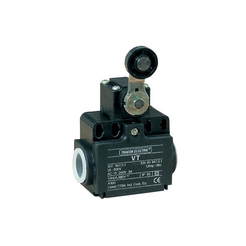 Tracon Electric Łącznik krańcowy z dźwignią regulowaną i rolką VT118 VT118
