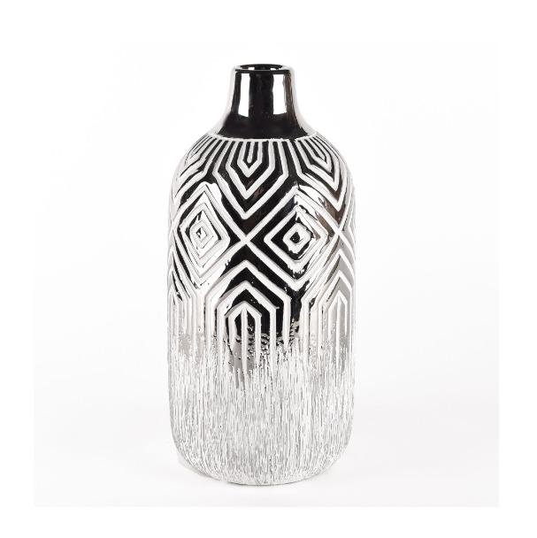 Wazon Ceramiczny Z Geometrycznym Wzorem Nowoczesny 24.5 Cm
