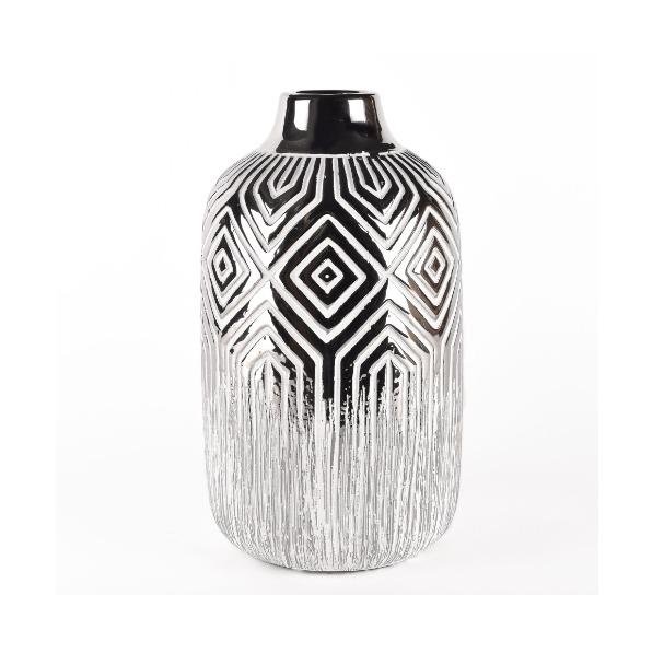 Wazon Ceramiczny Z Geometrycznym Wzorem Nowoczesny 25.5 Cm