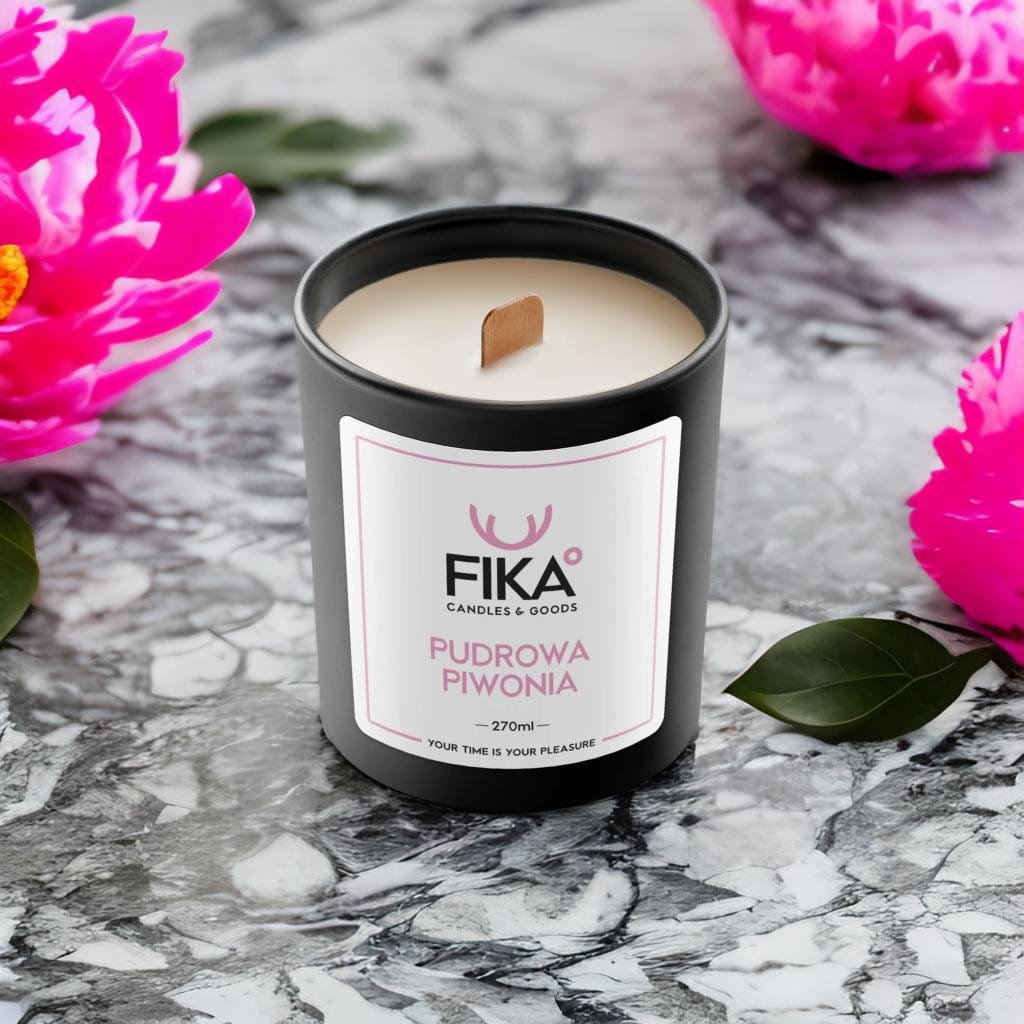 FIKA Candles - Świeca sojowa - Pudrowa Piwonia - 270 ml