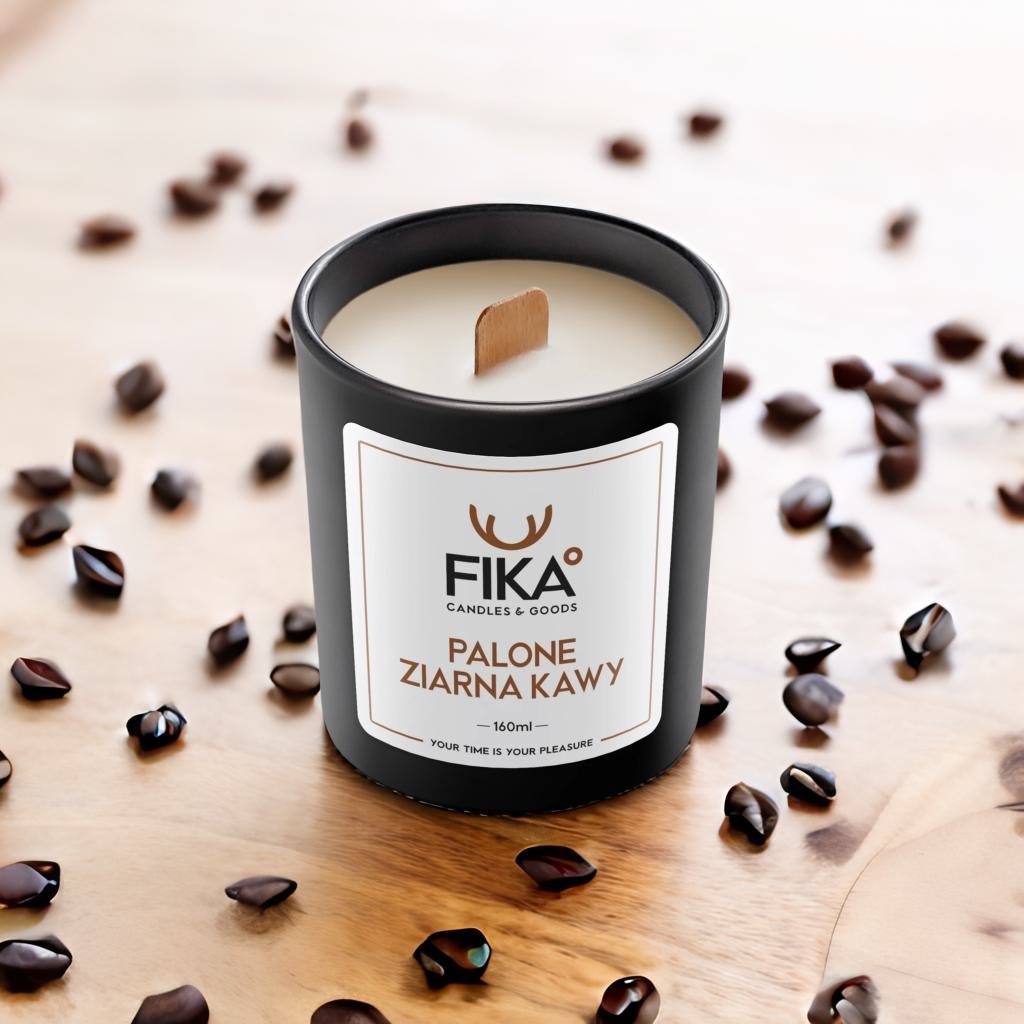 FIKA Candles - Świeca sojowa - Palone Ziarna Kawy - 160 ml