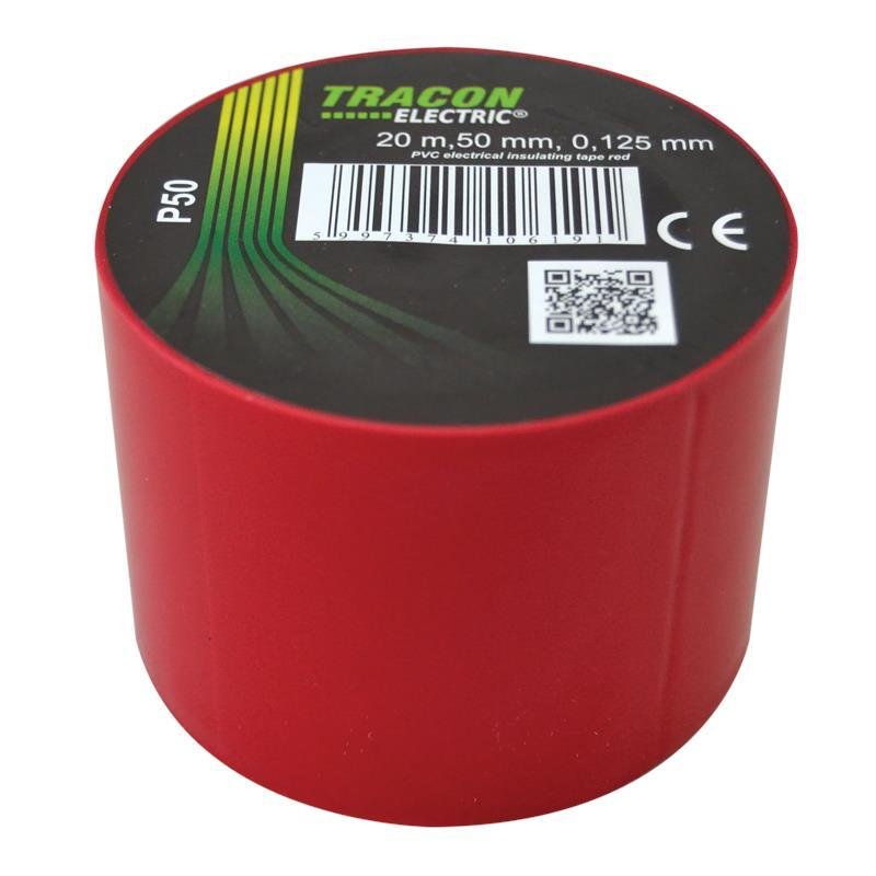 Praxa Tracon Electric izolacyjna 20mx18mm czerwony P20