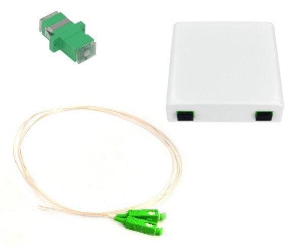 ELPIO 23467 Gniazdo optyczne FTTH 2F BOX-2C wyposażone (pigtail 1m + adapter SC/APC) (3064B)
