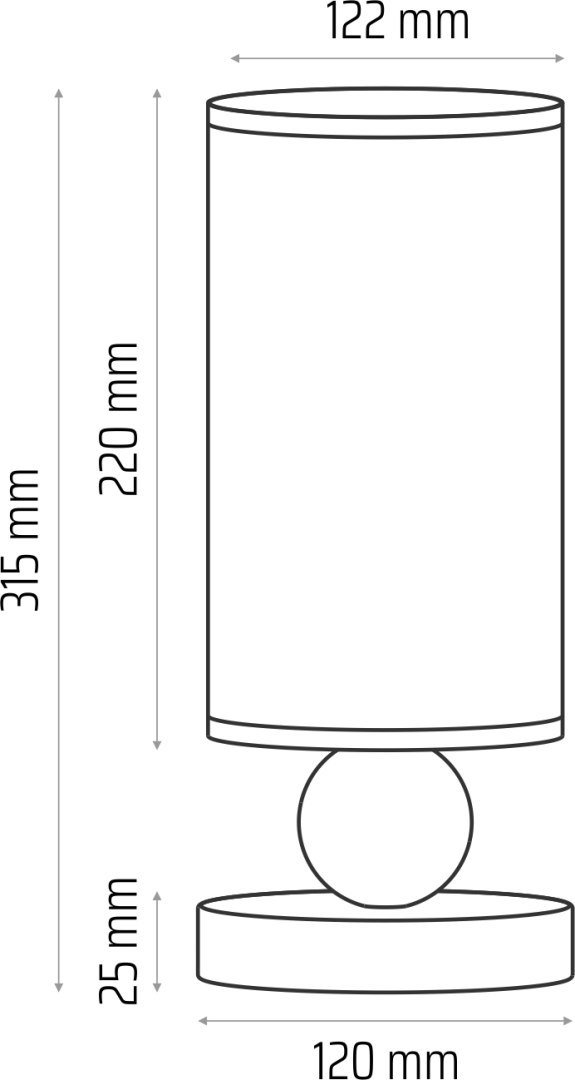 LAMPA NOCNA BOLLA SZARA