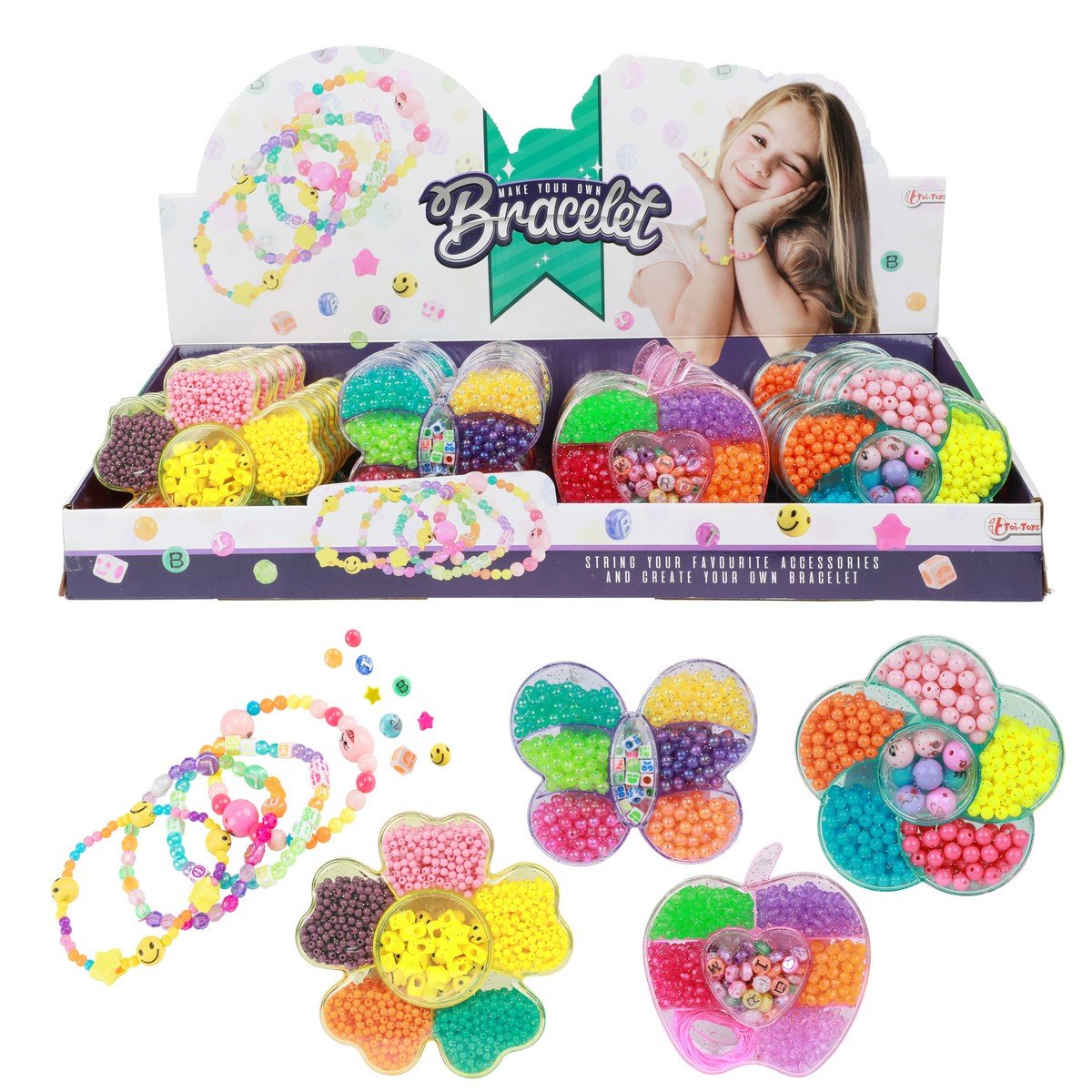 TOI-TOYS ZESTAW KORALIKÓW DO TWORZENIA BRANSOLETEK
