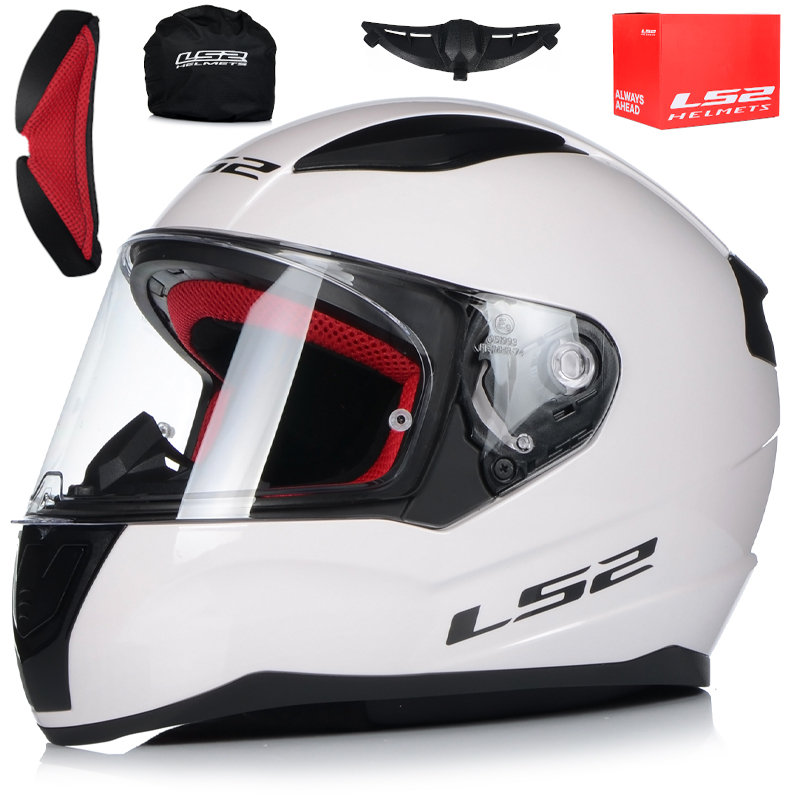 LS2, pełny kask motocyklowy Rapid, gloss white, XXL