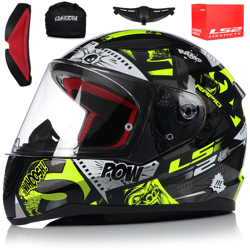 LS2, kask motocyklowy Rapid mini winieta czarna żółta, S