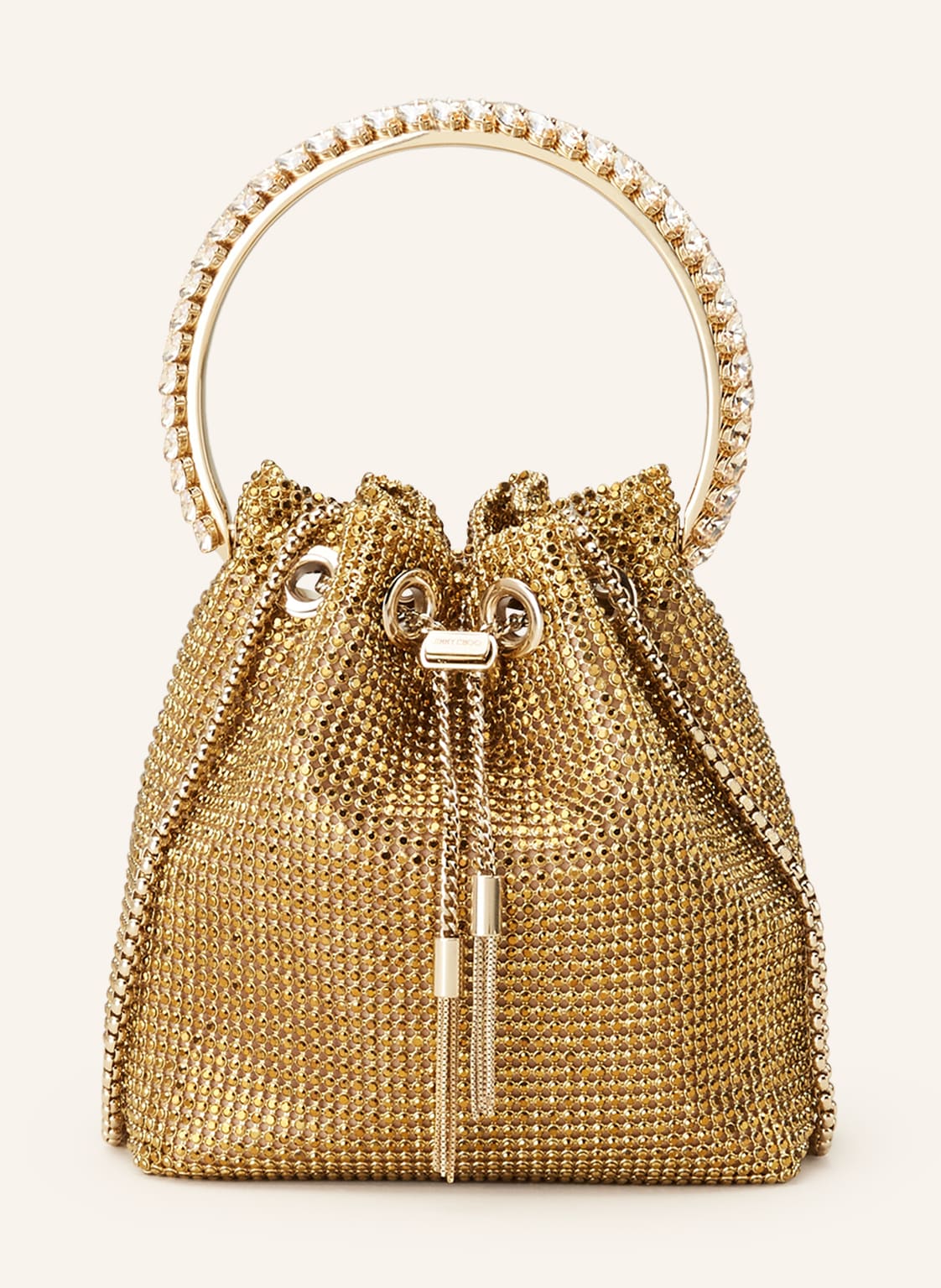 Jimmy Choo Torba Worek Bon Bon Z Ozdobnymi Kamykami gold