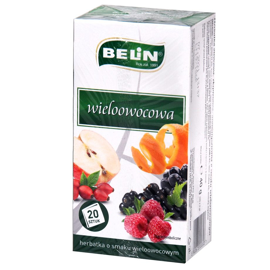 BEliN - Herbata owocowa, ekspresowa, aromatyzowana o smaku wieloowocowym