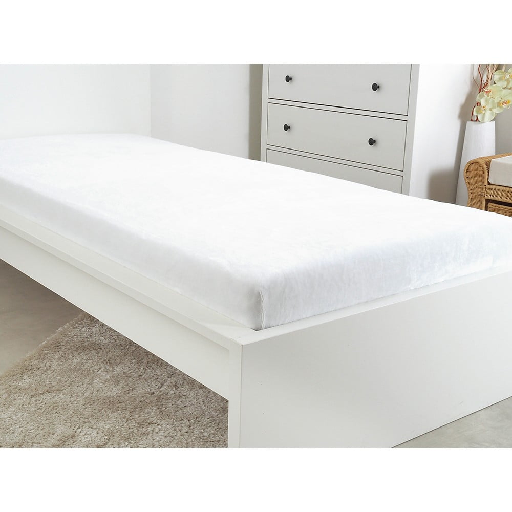 Białe prześcieradło z mikropluszu 90x200 cm Exclusive – B.E.S.