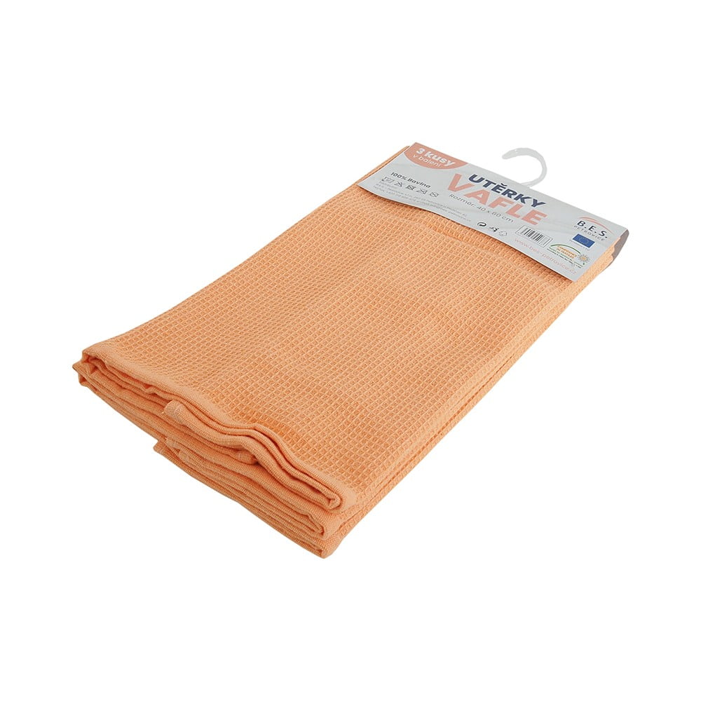 Bawełniane ścierki zestaw 3 szt. 40x60 cm Wafle – B.E.S.