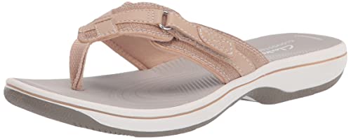 Clarks Breeze Zee Kapcie damskie, Taupe Syntetyk, 37 EU, Taupe Syntetyczny, 37 EU