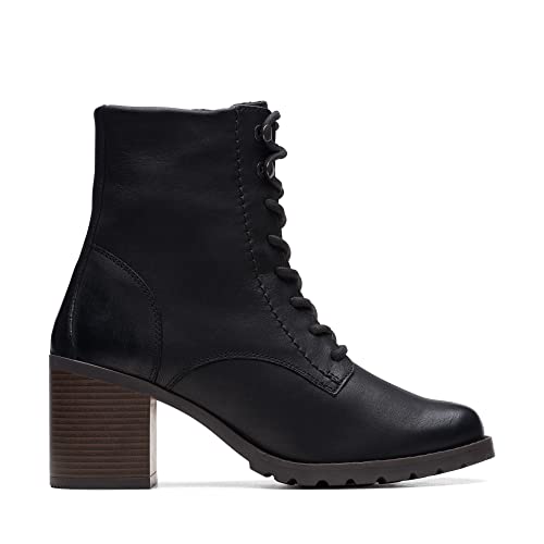 Clarks Damskie botki Clarkwell Lace Black WLined Lea, 36 EU, Black Wlined Lea, 36 EU