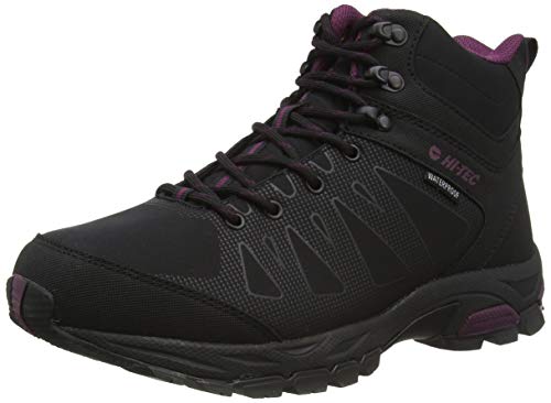 Hi-Tec Raven Mid Wp damskie buty trekkingowe, Czarny Black Grape Wine 21, 40 EU