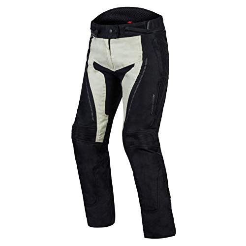 REBELHORN Hiker III tekstylne spodnie motocyklowe dla kobiet, membranowe ochraniacze na kolana, antypoślizgowe panele odblaskowe elementy 4 kanały wentylacyjne, 2 kieszenie
