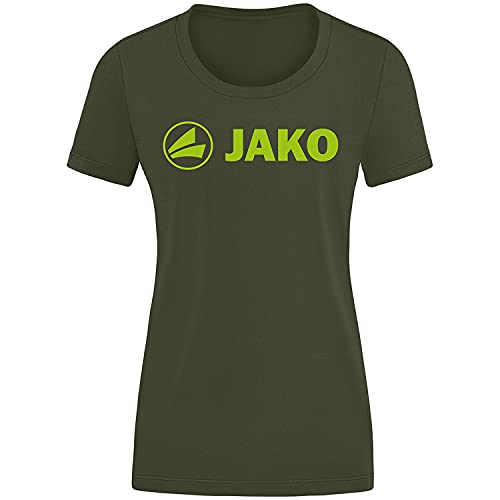 JAKO Promo T-Shirt damski khaki/zielony neonowy 44
