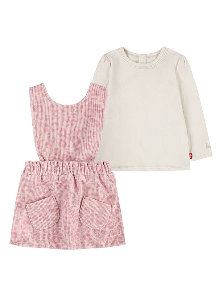 Levi's Kids 2-częściowy zestaw w kolorze beżowo-jasnoróżowym