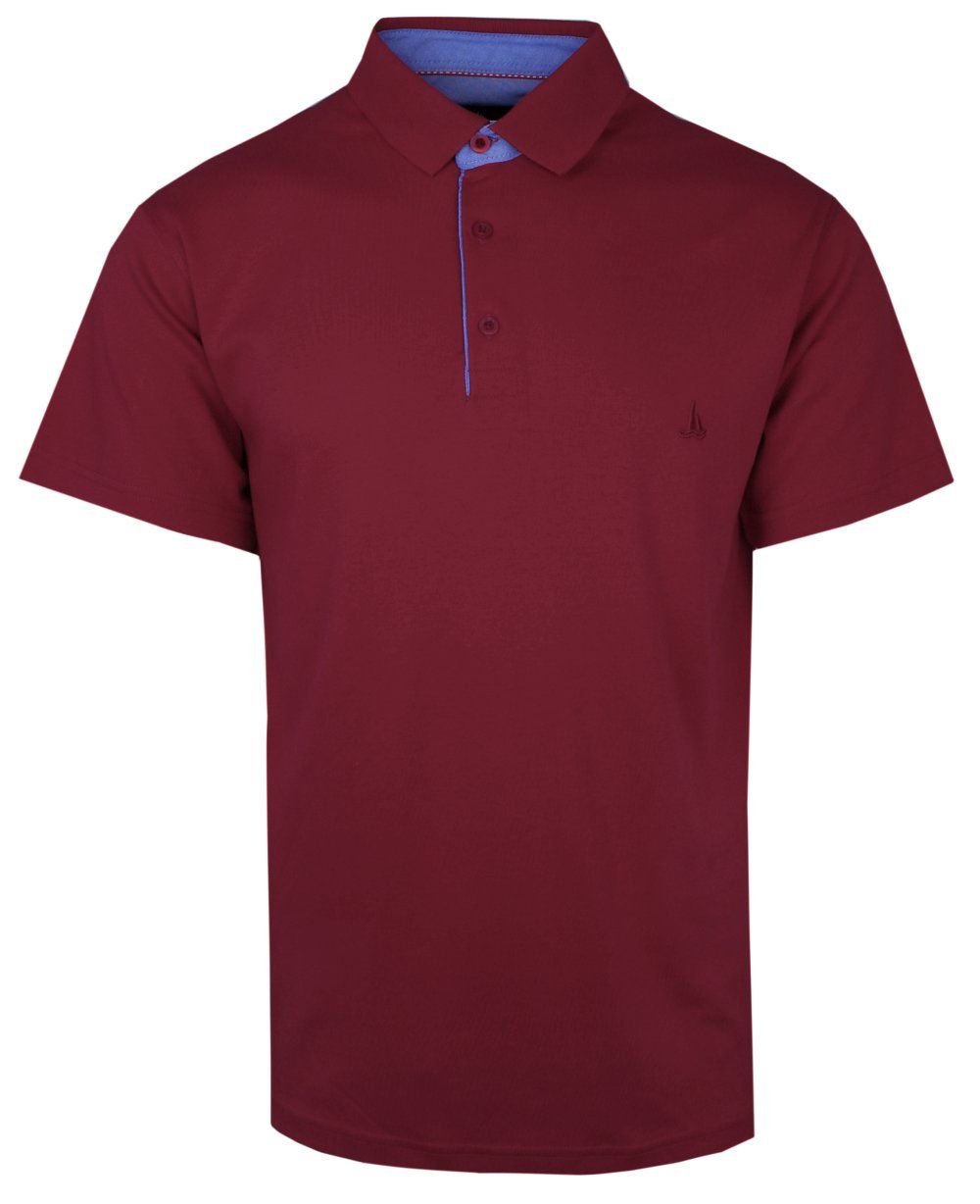 Koszulka POLO, Bordowa Casualowa, Krótki Rękaw, Jednokolorowa, T-shirt -BARTEX - Bartex
