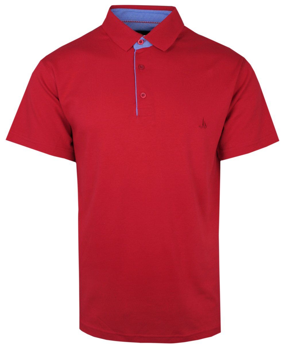 Koszulka POLO, Czerwona Casualowa, Krótki Rękaw, Jednokolorowa, T-shirt -BARTEX - Bartex