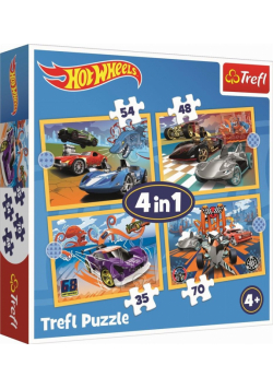 Puzzle 4w1 Pojazdy Hot Wheels TREFL
