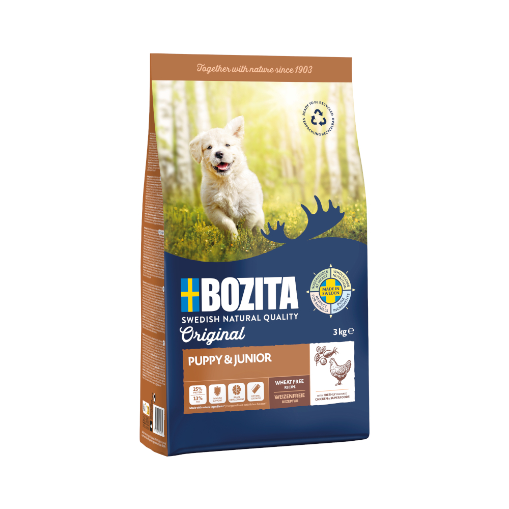 Bozita Original Puppy & Junior, kurczak - bez pszenicy - 2 x 3 kg