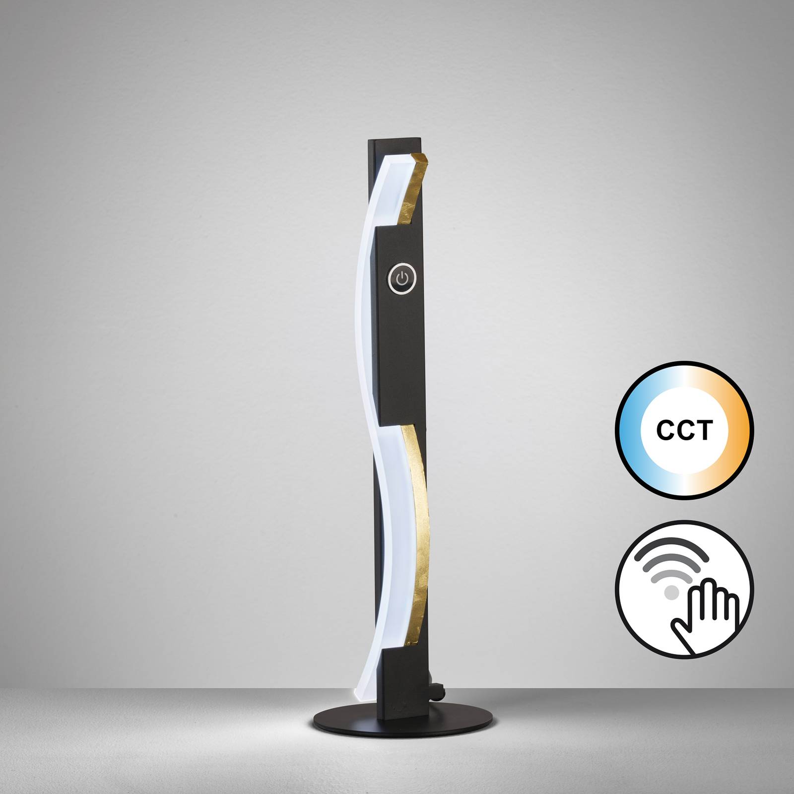 FISCHER & HONSEL Lampa stołowa LED Bridge czujnik gestów CCT czarna