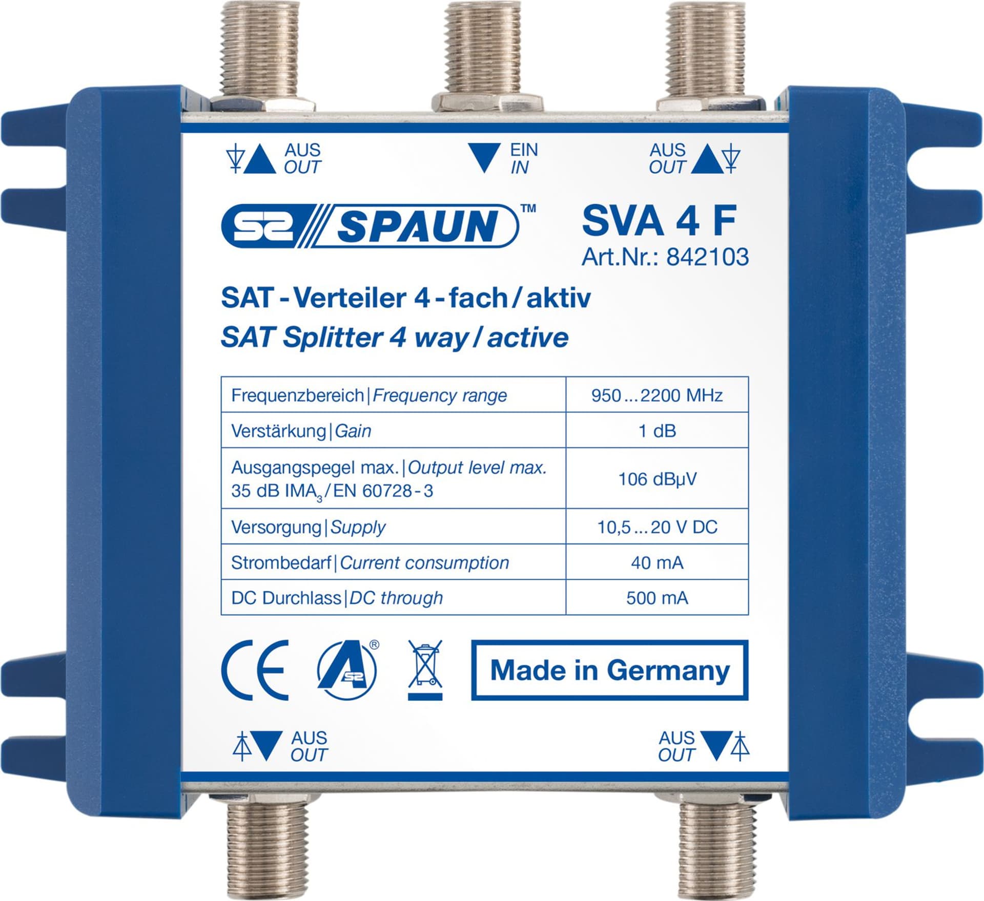 Spaun SVA-4F splitter 950-2200 3307