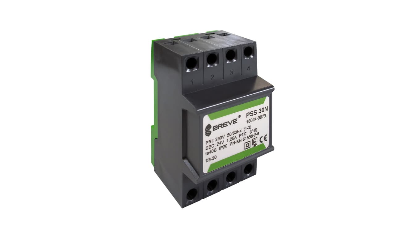 Breve Transformator 1-fazowy modułowy PSS 30N 30VA 230/12V /na szynę/ 16012-9891 16012-9891