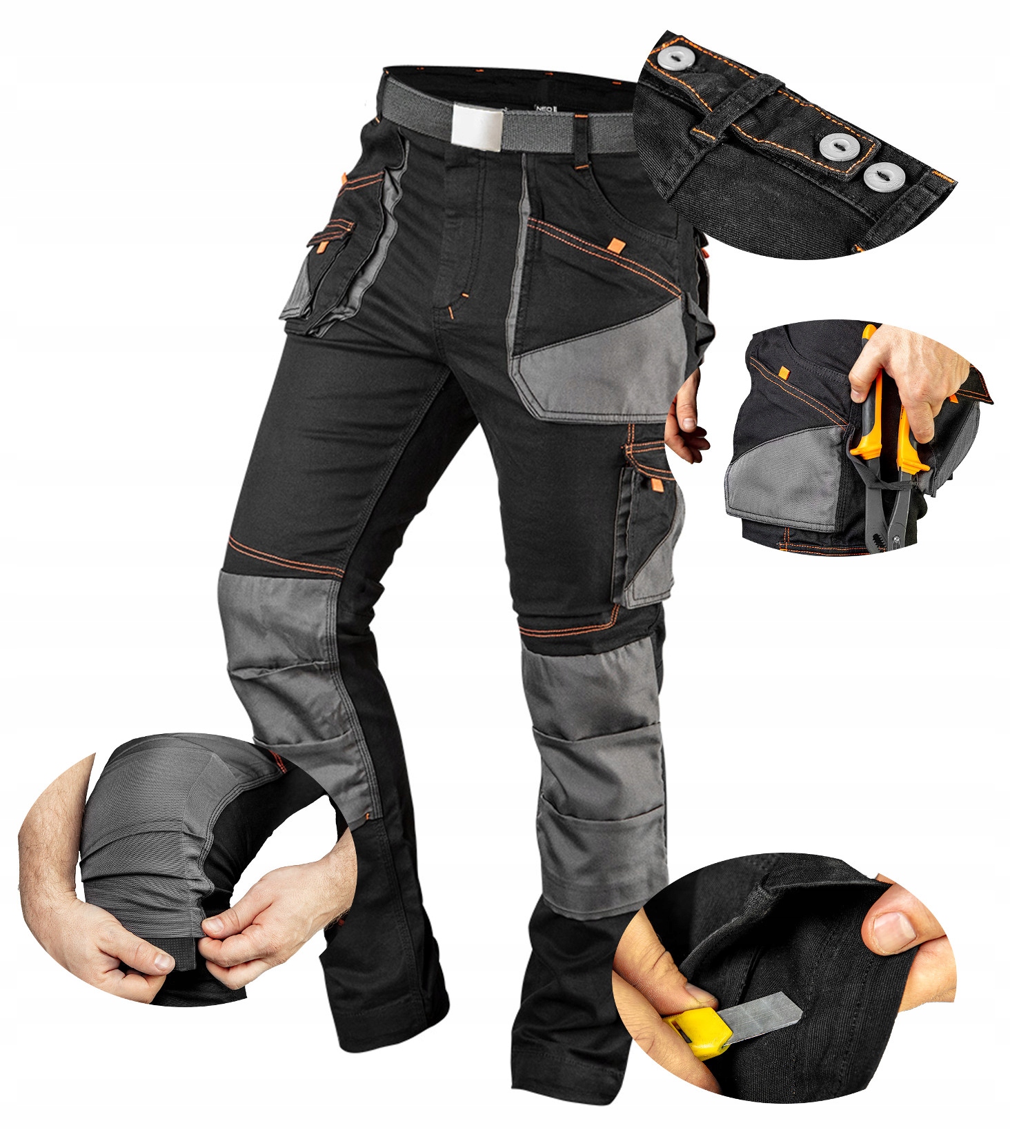 Neo Spodnie Robocze Hd Slim Monterskie r.XL Pasek