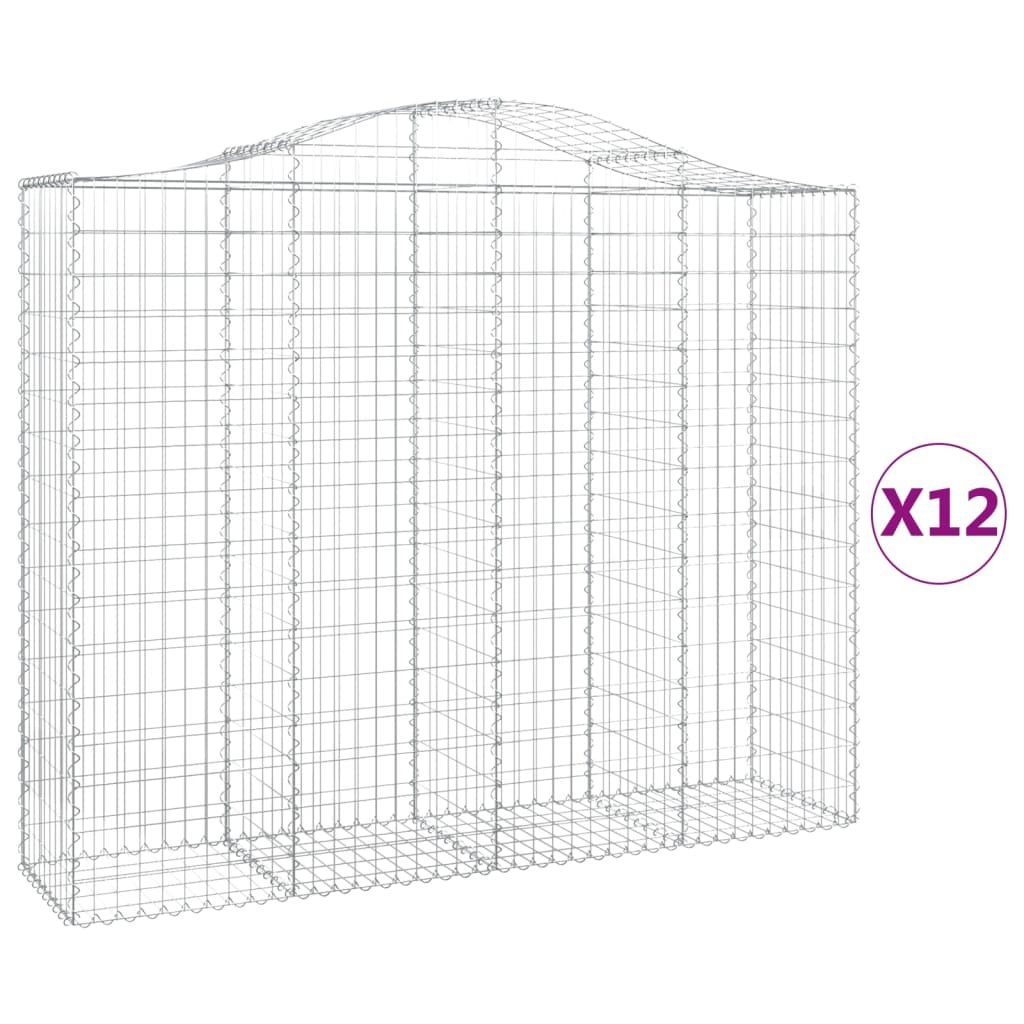 Kosze gabionowe, 12 szt, 200x50x160/180cm, galwanizowane żelazo Lumarko!