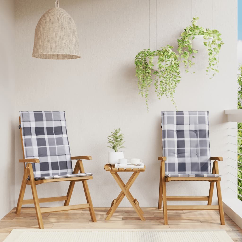 Rozkładane krzesła ogrodowe z poduszkami, 2 szt., drewno tekowe !