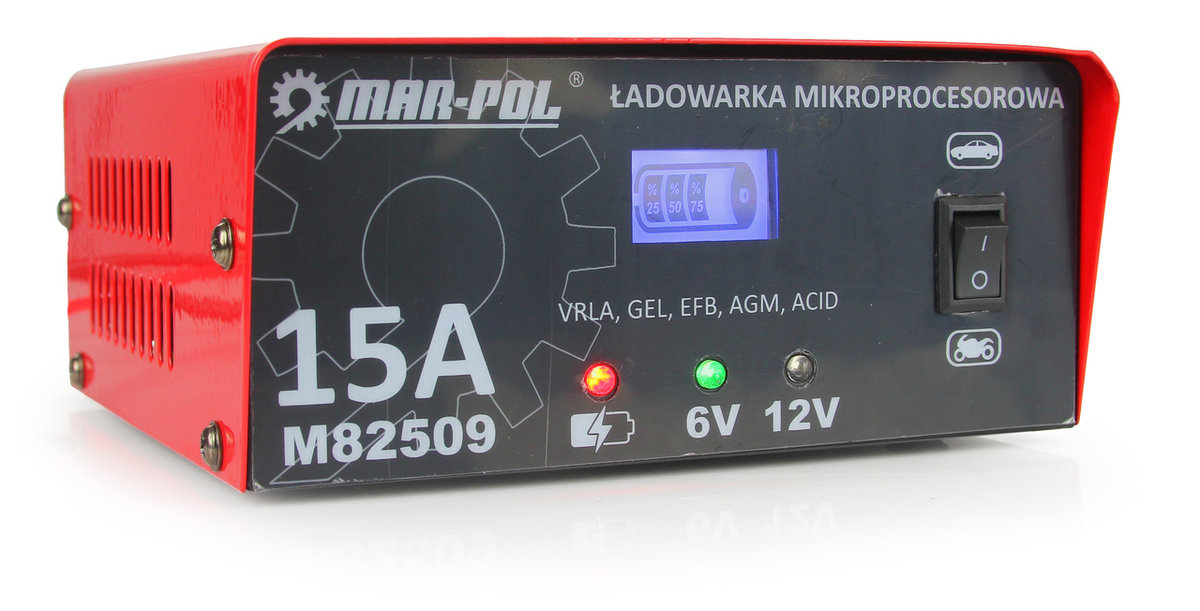 Prostownik mikroprocesorowy 15A 6V 12V Mar-Pol