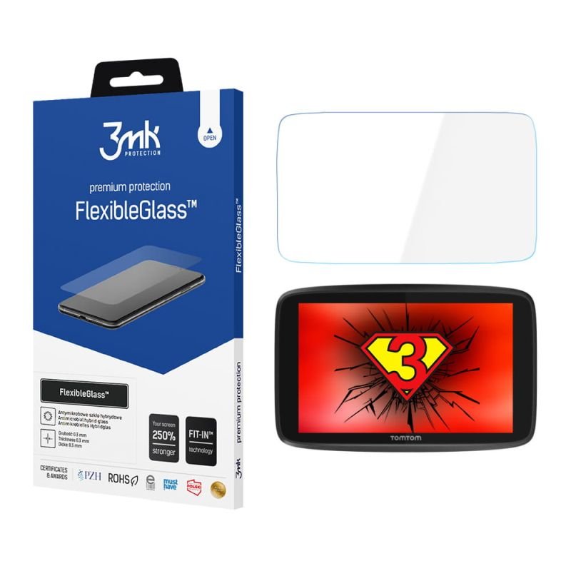 Tomtom Go Professional 6250, Szkło hybrydowe, 3mk FlexibleGlass™