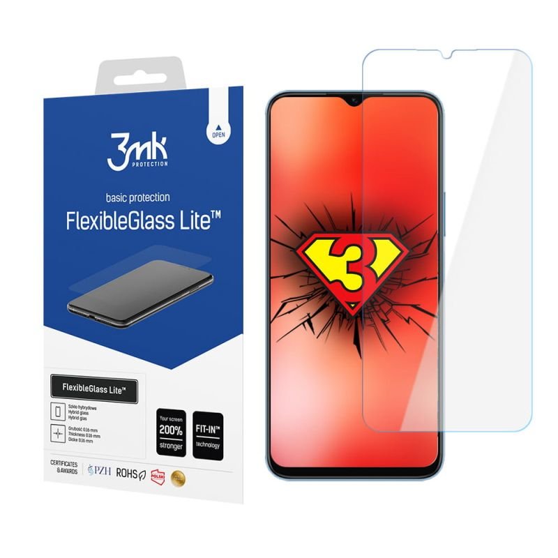 Honor X8 5G, Szkło hybrydowe, 3mk FlexibleGlass Lite™