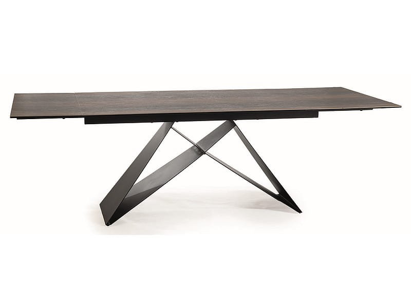 Stół rozkładany WESTIN CERAMIC (180-260)x90 brąz / czarny mat