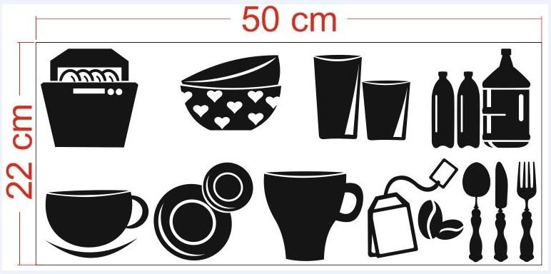 Naklejka do kuchni na szafki z miniaturkami