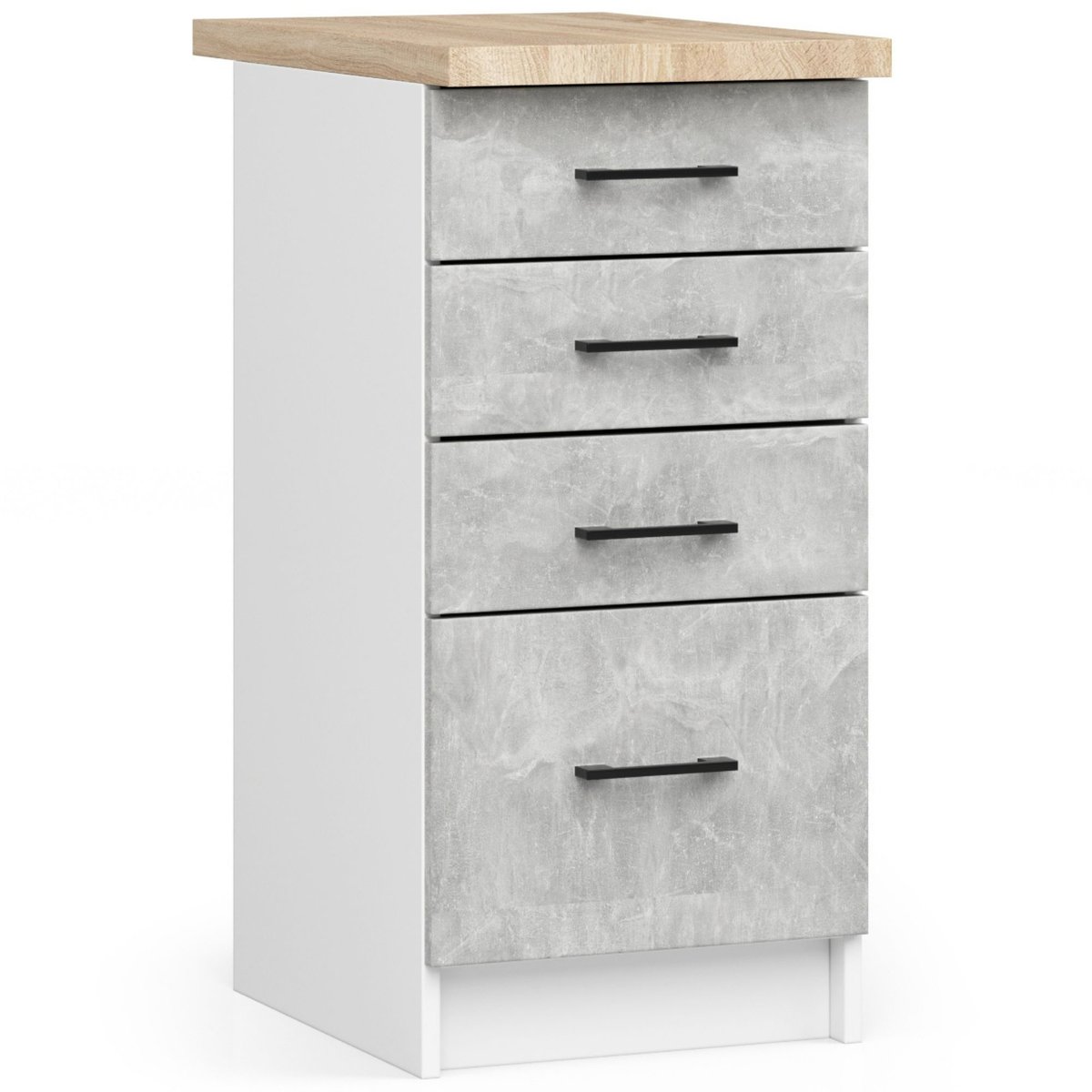 SZAFKA KUCHENNA OLIWIA S 40cm 4S BIAŁA-BETON + BLAT