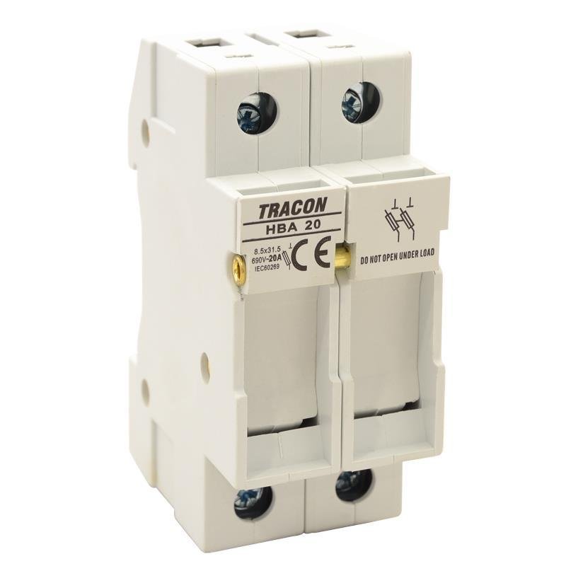 Modułowa podstawa bezpieczników cylindrycznych 20A 8x32mm HBA-2P-20