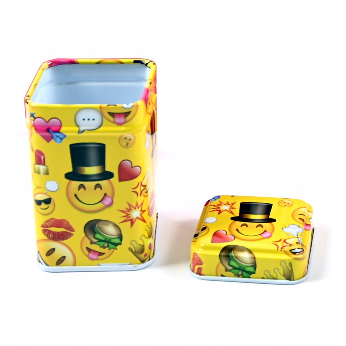 MINI PUSZKA PUDEŁKO METALOWE EMOJI RÓŻNE WZORY
