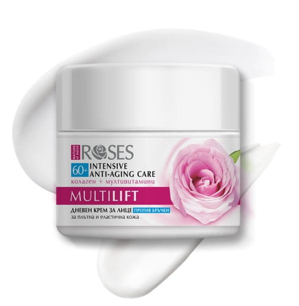 Nature of Agiva, Multiaktywny krem różany z kolagenem 60+, 50ml