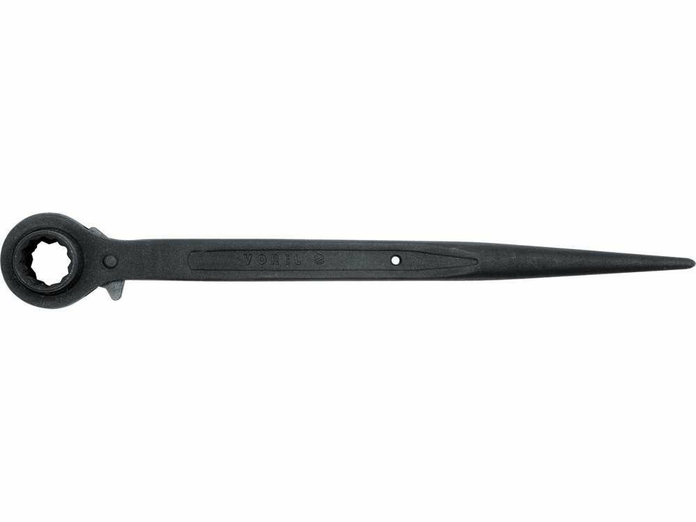 Vorel Dwustronny klucz nasadkowy z grzechotka 19x22 mm do rusztowań 52936