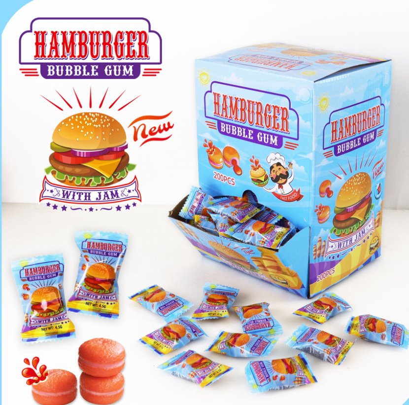 Guma do żucia HAMBURGER BUBBLE GUM 200 sztuk 900g