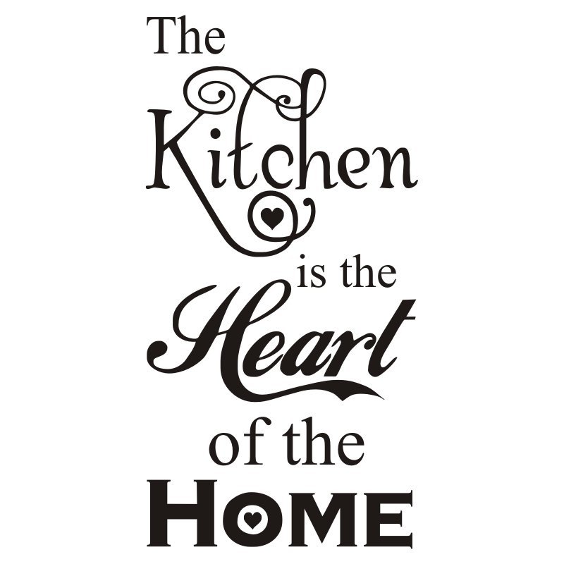 Napis na ścianę naklejka Kitchen is the Heart 278, 150x75 cm
