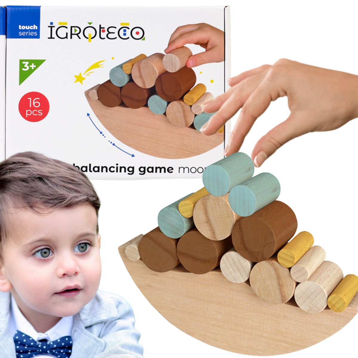 Gra Zręcznościowa Balansujący Księżyc Klocki16 El.