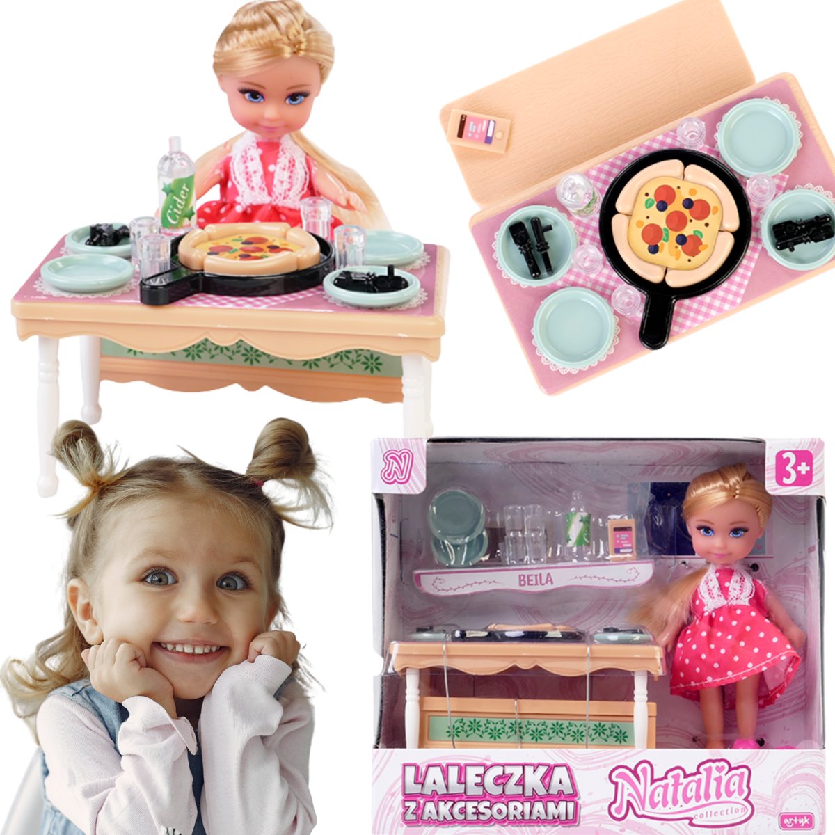 Lalka Natalia z kuchnią 11 cm mix - Artyk