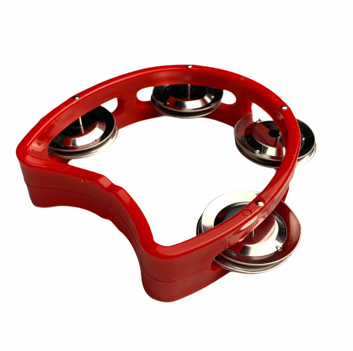 Mini tamburyn półksiężyc z tworzywa 4 pary dzwonków RD