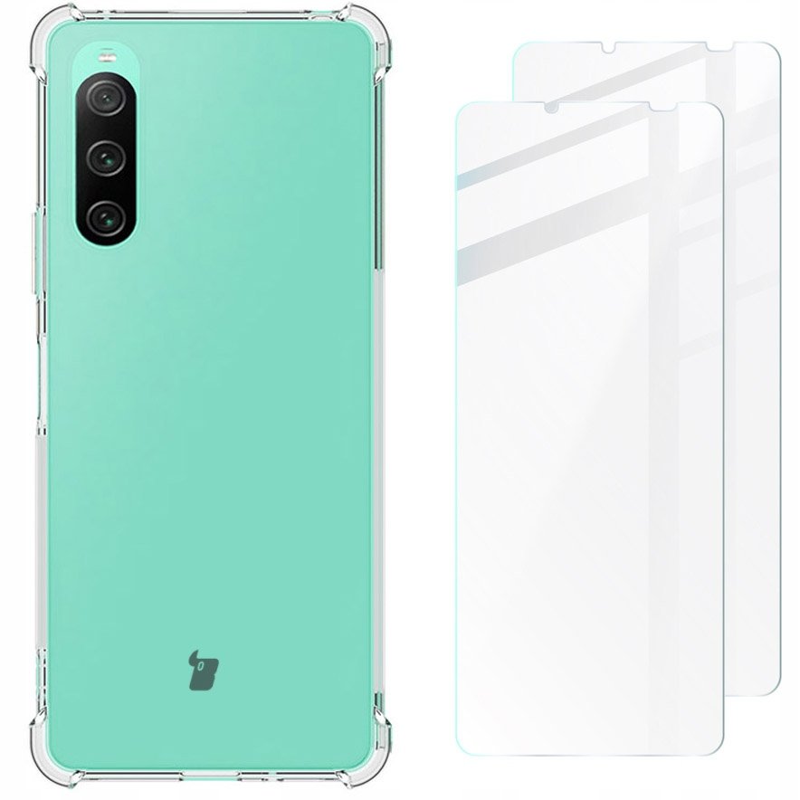 Etui + 2x szkło Bizon do Xperia 10 V, zestaw