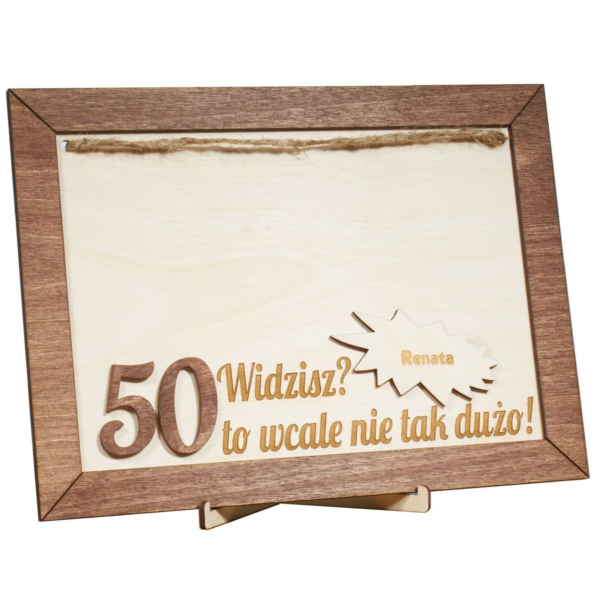 Ramka urodziny 30 40 50 60 to wcale nie tak dużo Ciemny brąz