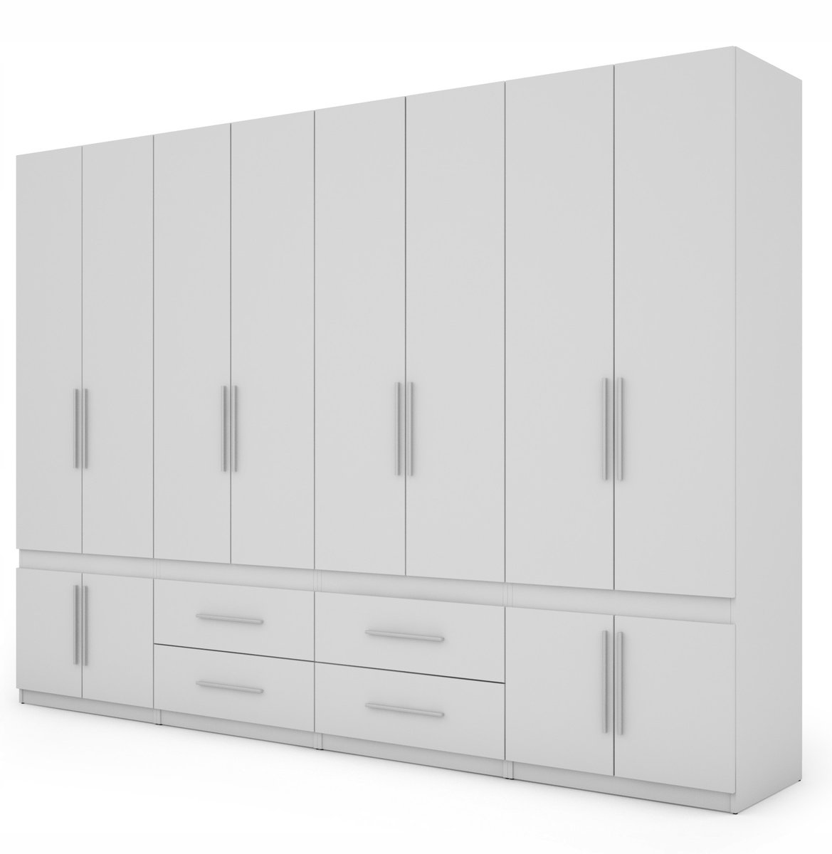 Szafa biała garderoba 320 cm 4 moduły premium